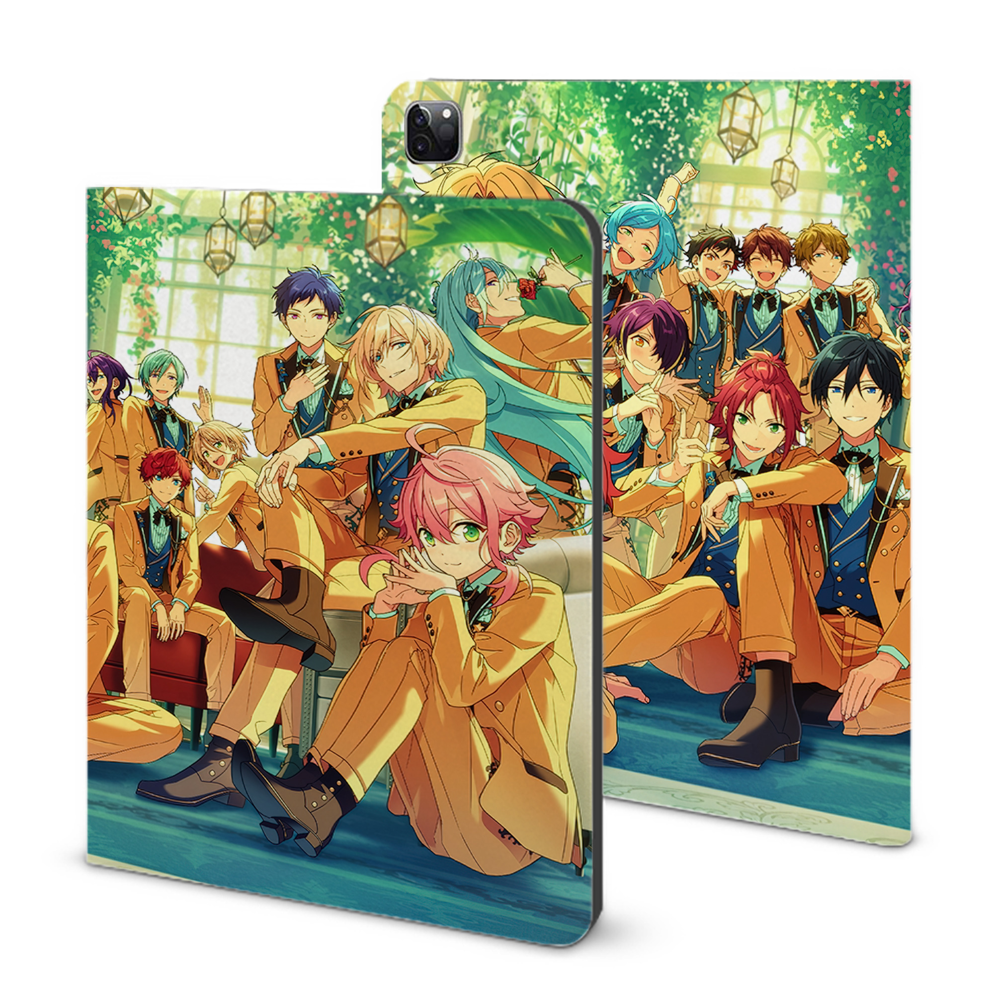 （画像用） あんさんぶるスターズ! Ensemble Stars IPad ケース ブック型 PUレザー TPU 耐衝撃 軽量 薄型 ペン収納なし 全面保護 IPad 各モデル対応